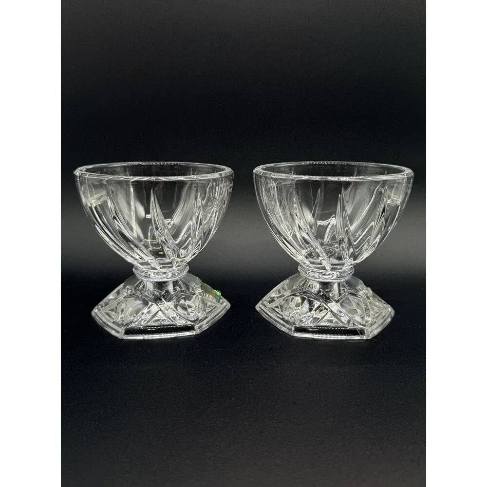 *2* VTG Marquis by Waterford Amway Diamond Collection Reversible Candle Holders